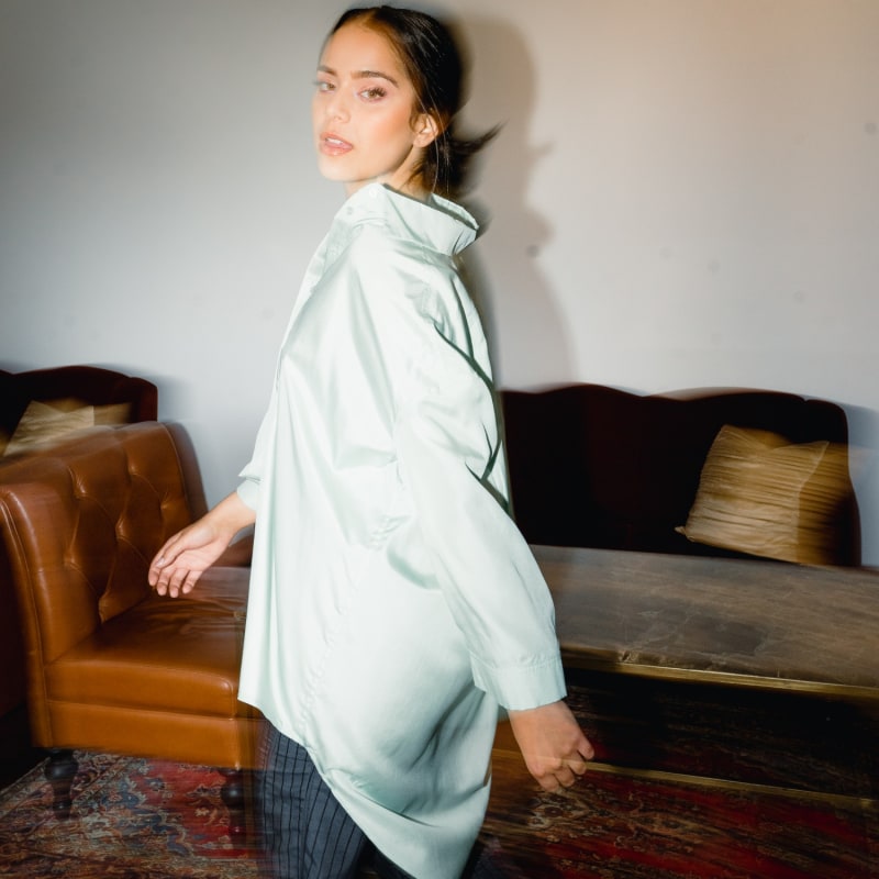 Thumbnail of Victoria Oversized Silk Poplin Shirt image