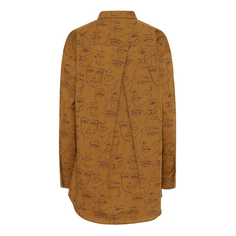 Thumbnail of The Grobund Luna Shirt - The Oversized One With Collar In Cognac image