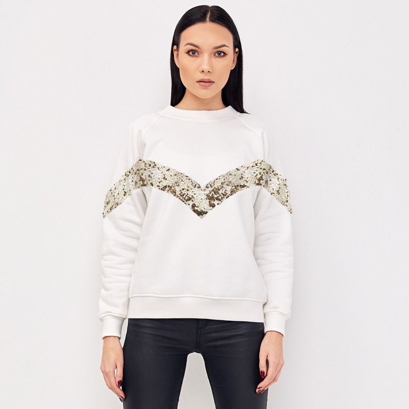 Thumbnail of Elegant Ivory Sweatshirt With Sequins image