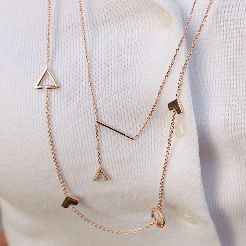 Thumbnail of Crane Lariat Necklace In 14 Kt Rose Gold Vermeil On Sterling Silver image