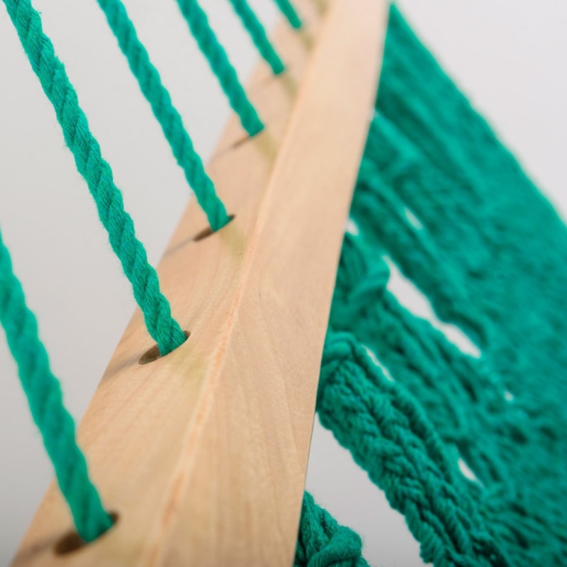 Thumbnail of Teal Green Cotton Hammock - Teak Wooden Bar image