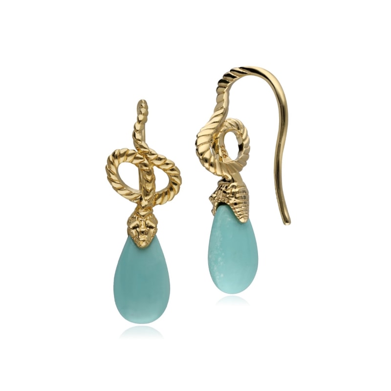 Thumbnail of Ecfew™ Turquoise Winding Snake Drop Earrings image