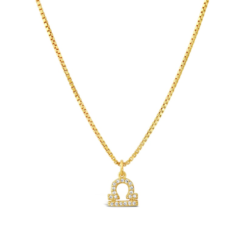Thumbnail of Libra 18K Gold Vermeil Zodiac Star Sign Necklace image