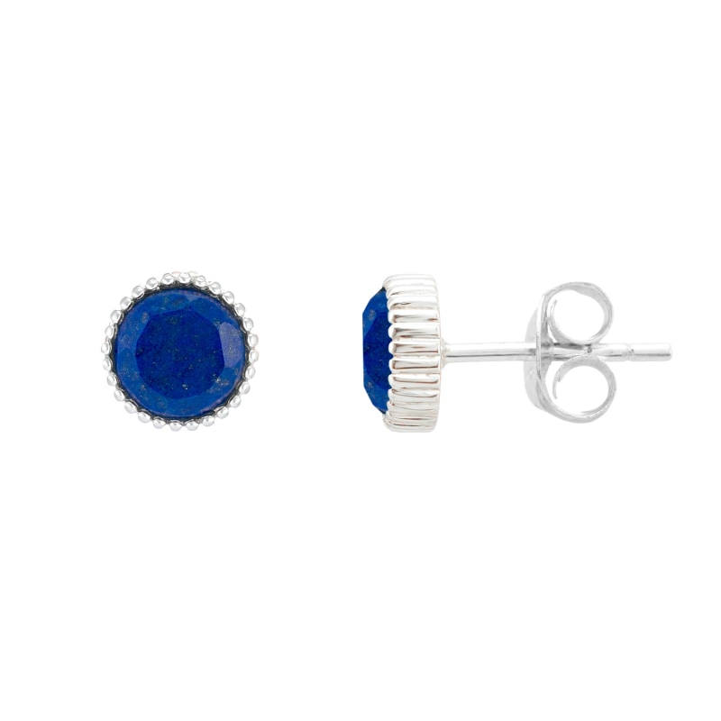 Thumbnail of Barcelona Silver September Birthstone Stud Earrings Lapis Lazuli image