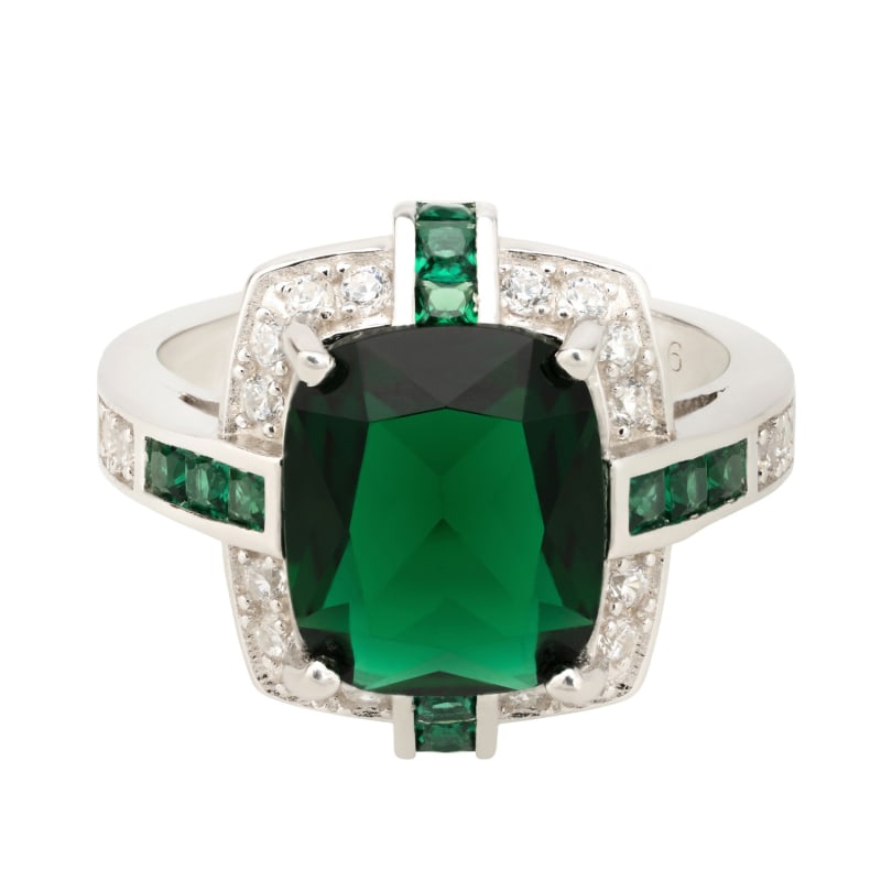 Thumbnail of Clarence Silver Ring Emerald image