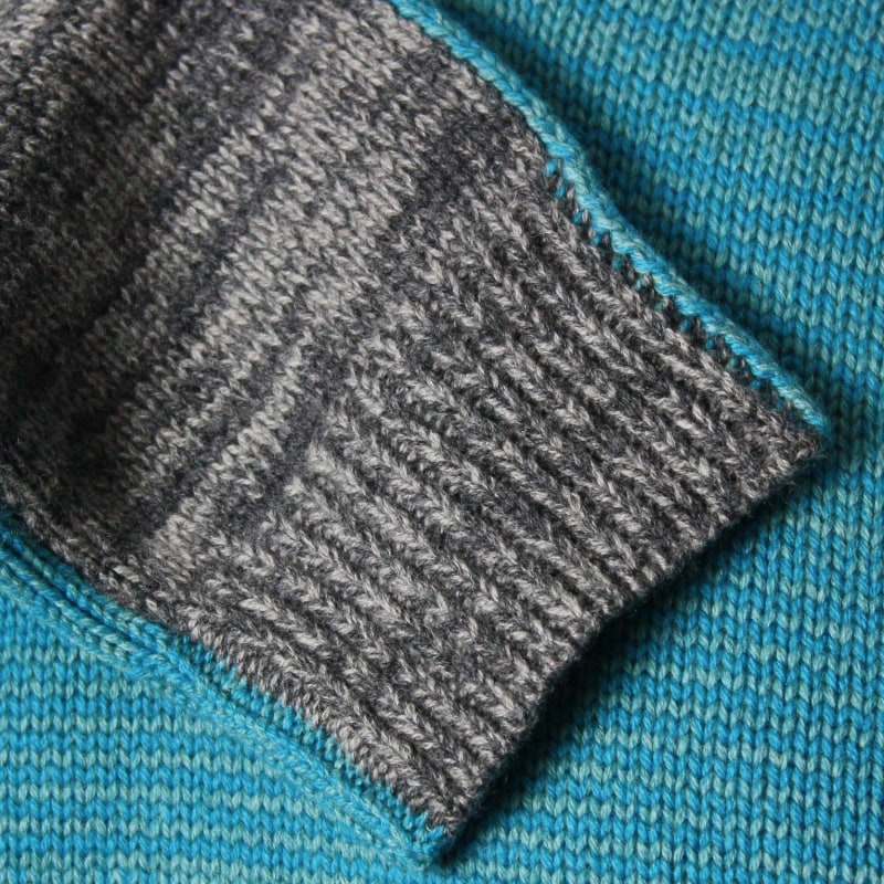 Thumbnail of Sweet Shawl Neck Sweater In Teal image