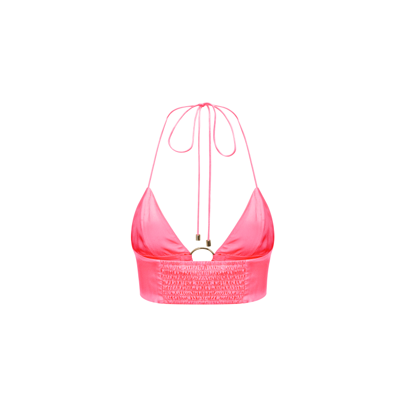 Thumbnail of Ibiza Pink Satin Bralette image