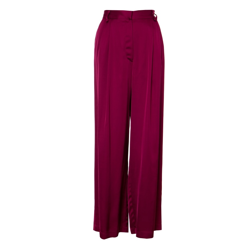 THE CONFIDENCE SUIT PLEATED PANTS - MAGENTA – ROSES ARE RED