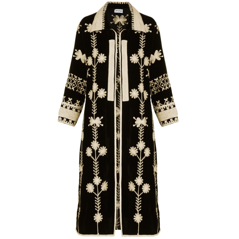 Thumbnail of Suki Black Velvet Coat Dress image