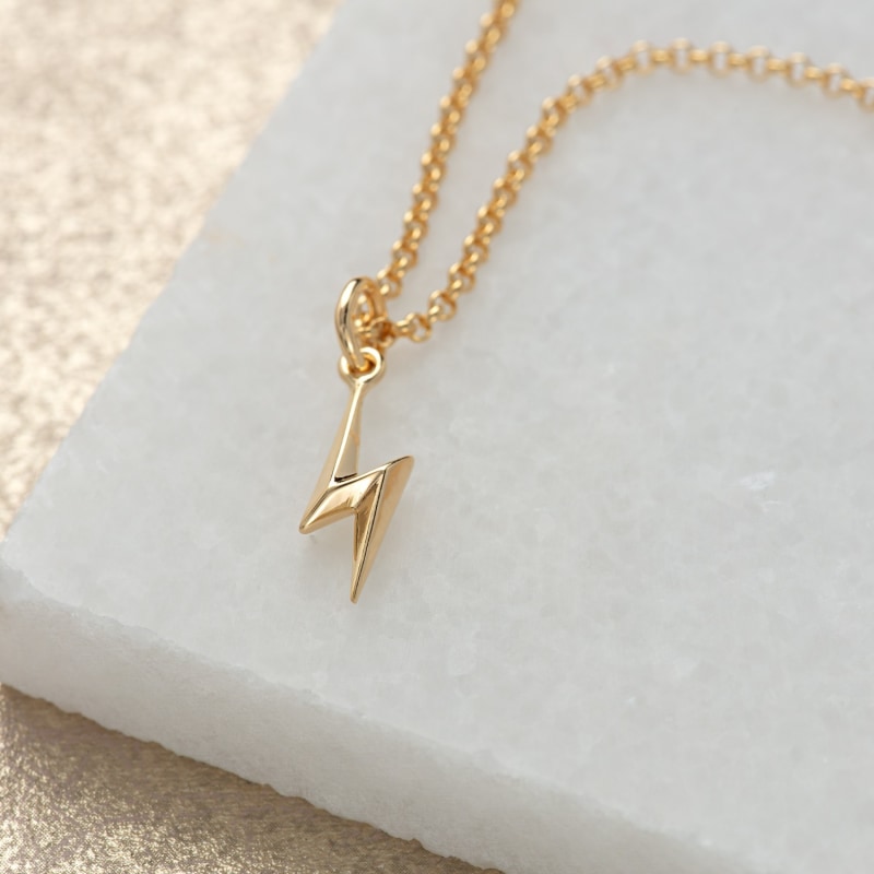 Thumbnail of Gold Lightning Bolt Necklace image