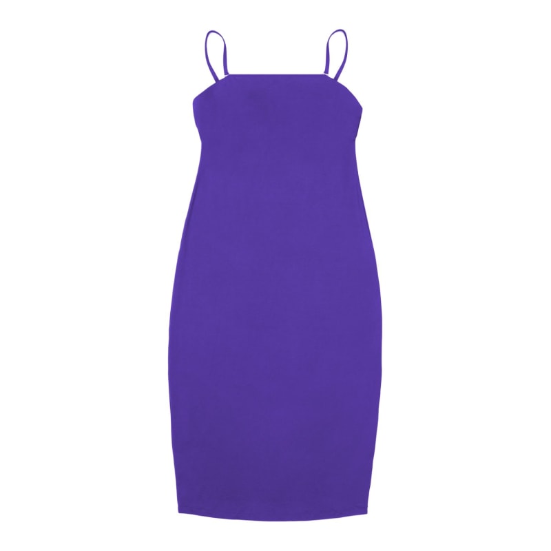 Stretch Midi Dress With Removable Straps - Purple, Rest & Relax