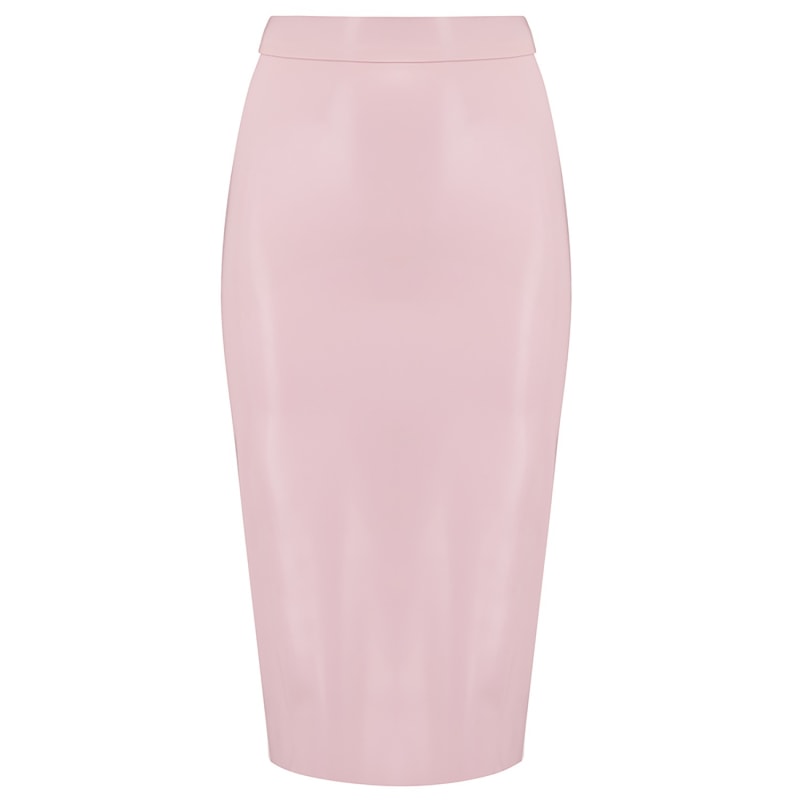 Pink latex midi skirt new arrivals