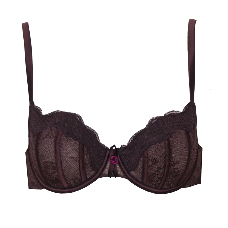 Silk Plum Kitten Underwired Balconette Bra by Tallulah Love