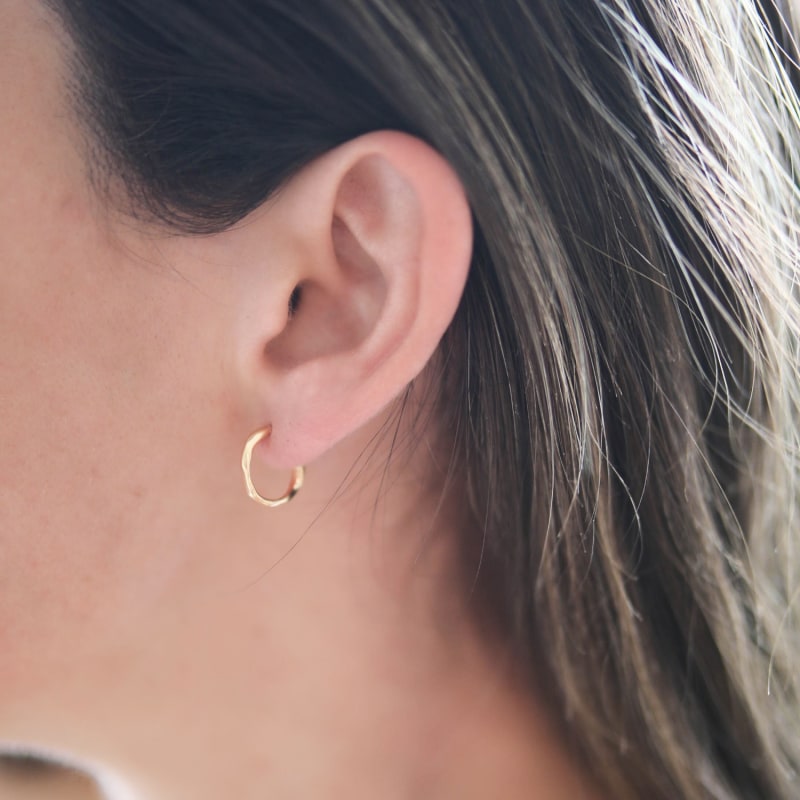 Deia Chunky Medium Hoop Earrings in 18ct Gold Vermeil on Sterling Silver