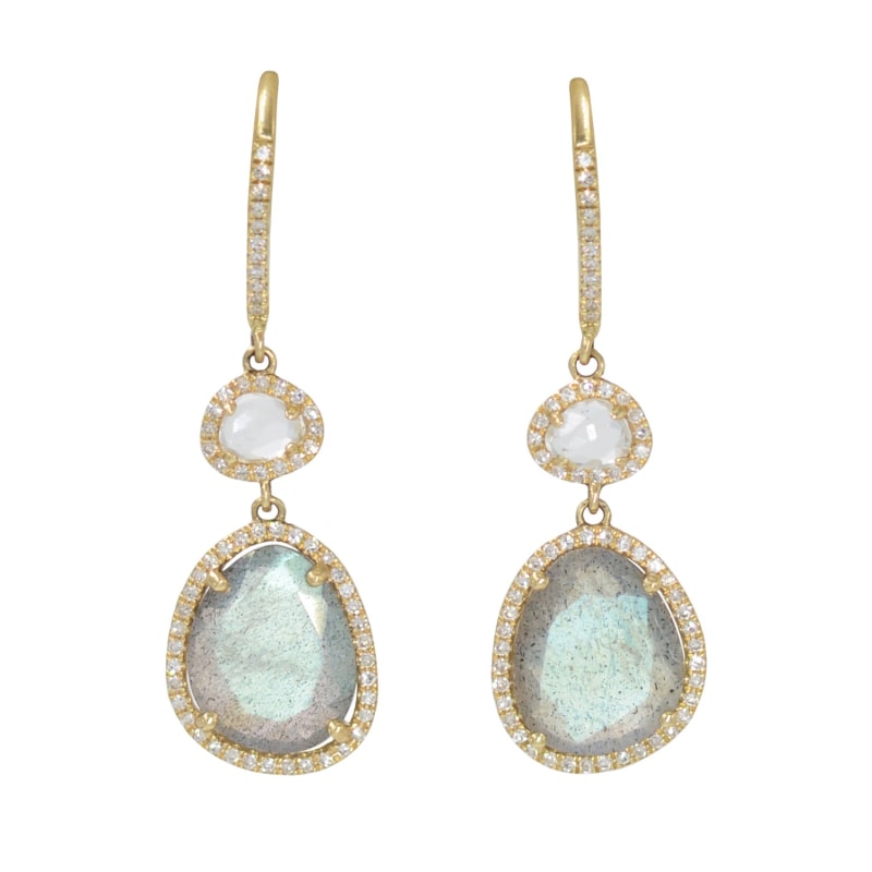 Thumbnail of Clara Earrings with Labradorite & White Topaz image