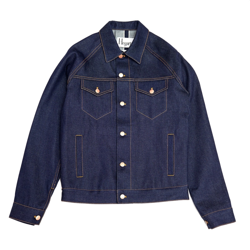 Men's Denim Jacket In Indigo Selvedge | Hegarty | Wolf & Badger Men's Denim Jacket In Indigo Selvedge | Hegarty | Wolf & Badger