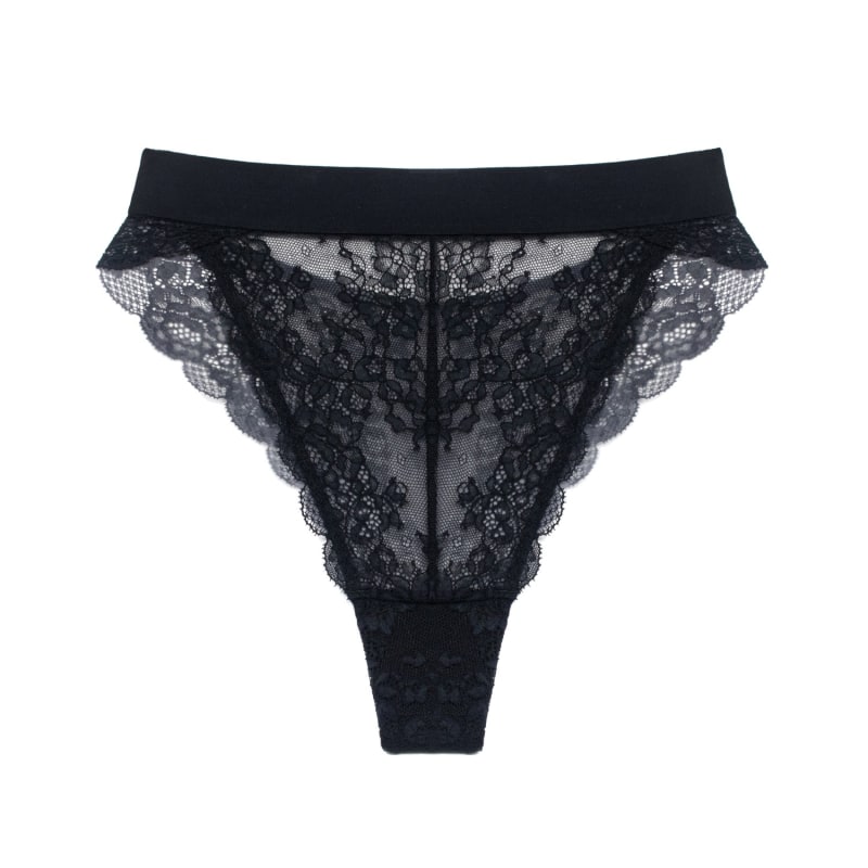 Wild Lace Hi Leg Black, Monique Morin Lingerie