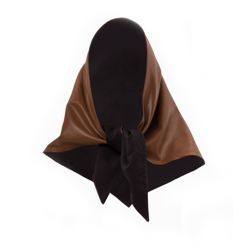 Thumbnail of Brown Faux Leather Shawl Scarf image