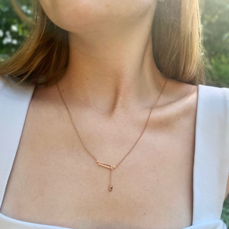 Thumbnail of Wrecking Ball Lariat Necklace In 14 Kt Rose Gold Vermeil On Sterling Silver image