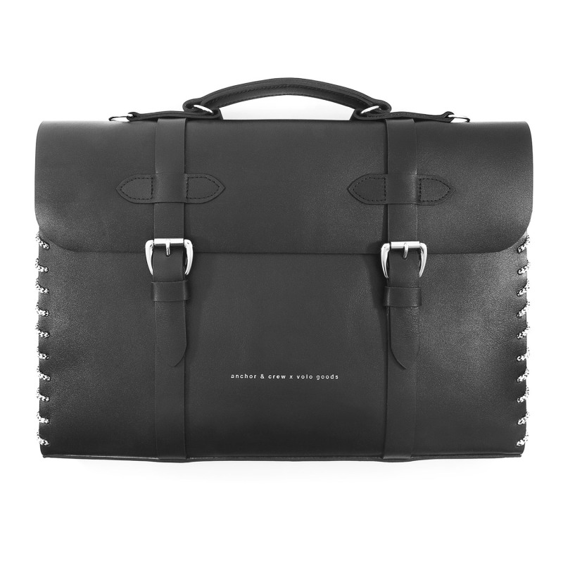 Thumbnail of Graphite Black Rufford Leather & Rope Briefcase Small image