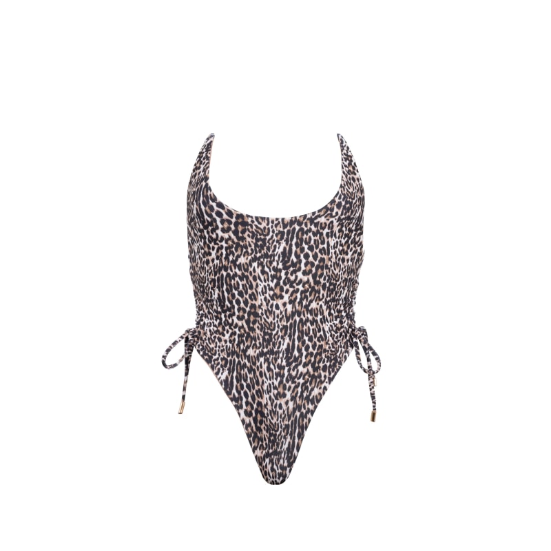 Thumbnail of Reversible Nadia Swimsuit In Cedar Leopard image