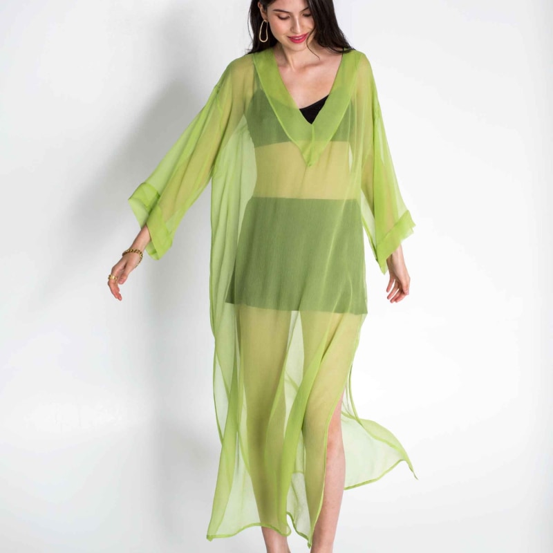 Thumbnail of Silk Kaftan In Lime image