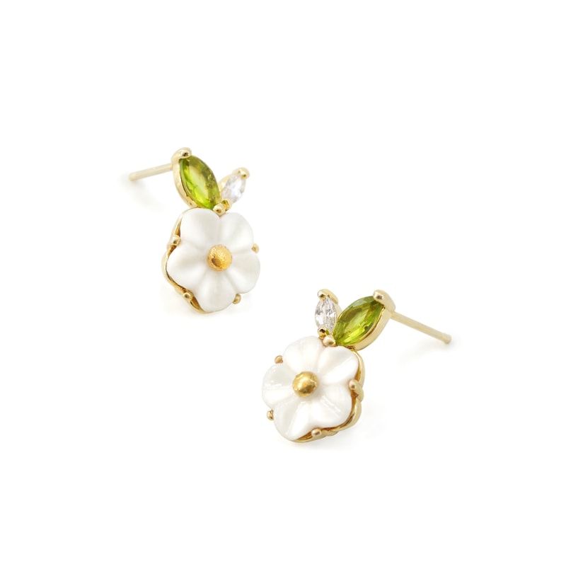 Thumbnail of Porcelain Strawberry Flower Stud Earrings image