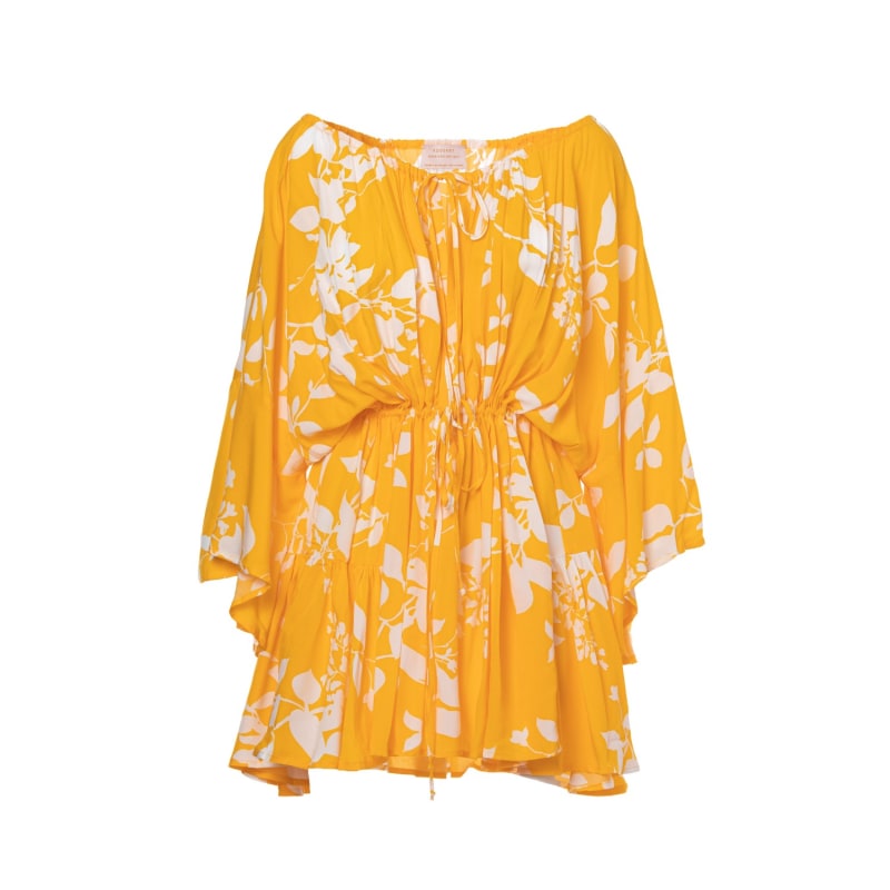 Thumbnail of Bahamas Off Shoulder Floral Yellow Dress image