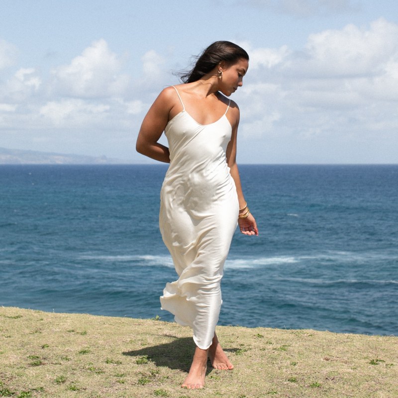 Thumbnail of The Prairie Wildrye Slip Dress In Baby's-breath image