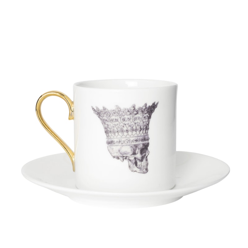 Thumbnail of Skull In Crown Espresso Cup & Saucer image