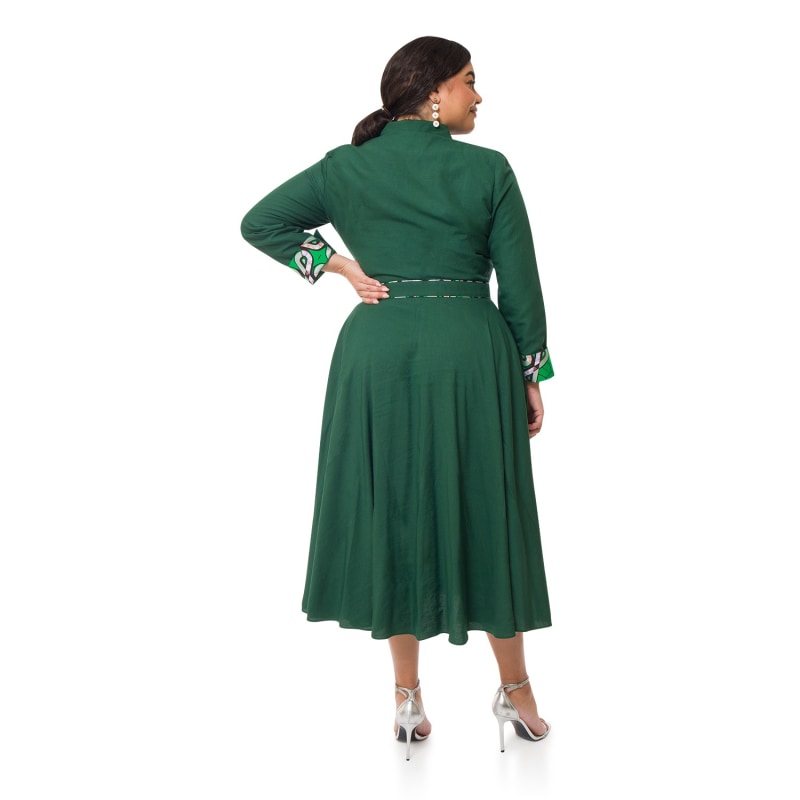 Thumbnail of Salma Midaxi Linen Dress - Green image