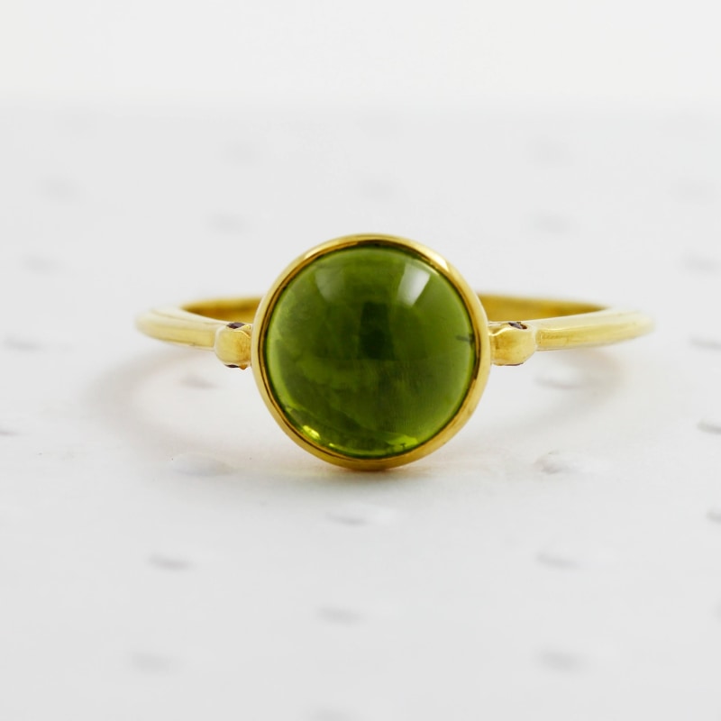 Thumbnail of Snake Peridot & Rubies Ring - 9ct Solid Gold image