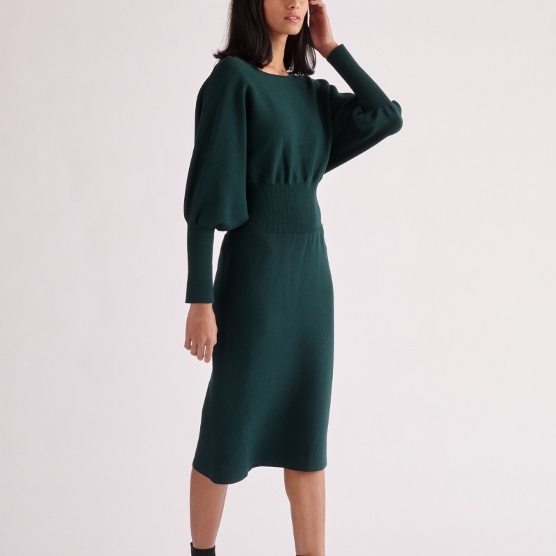 Balloon Sleeve Knit Dress