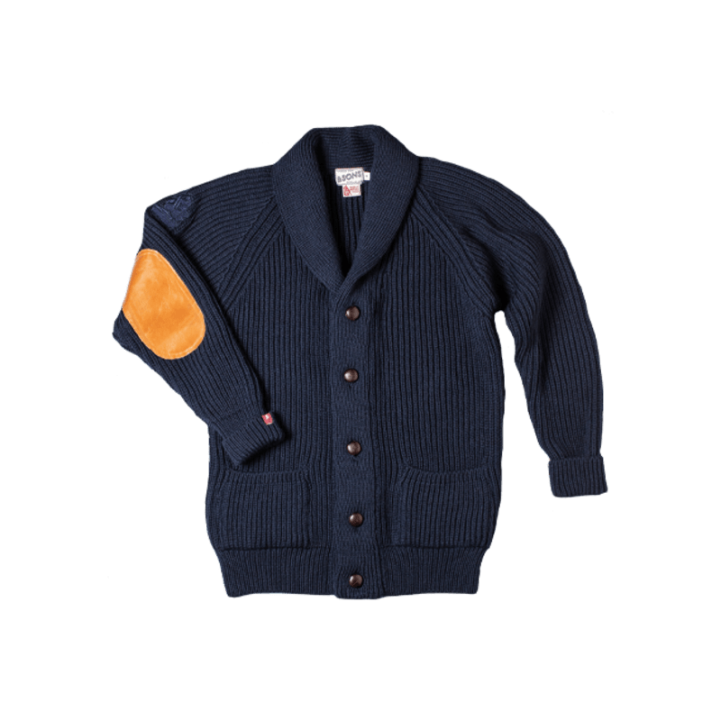 Pioneer British Wool Cardigan Navy | &SONS Trading Co | Wolf & Badger