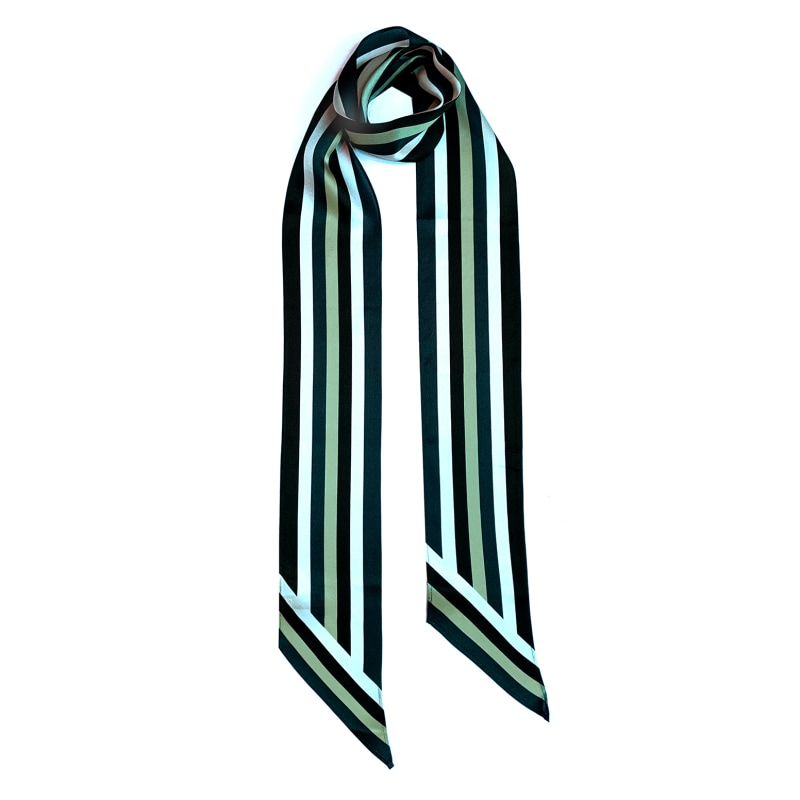 Thumbnail of Henley Silk Stripe Neck Scarf Long Blue image