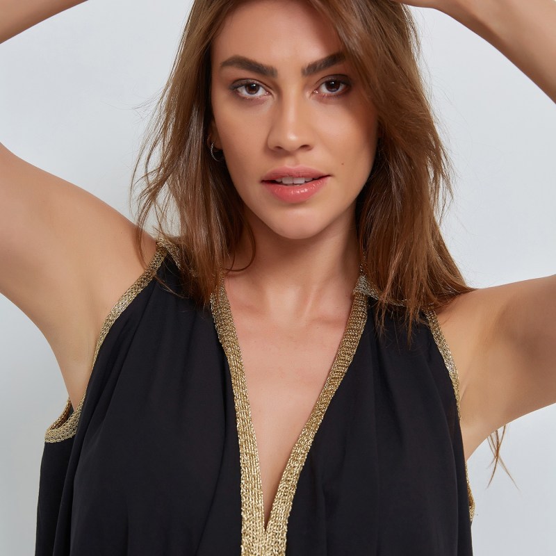 Thumbnail of Wrap Organic Cotton Vest In Black image