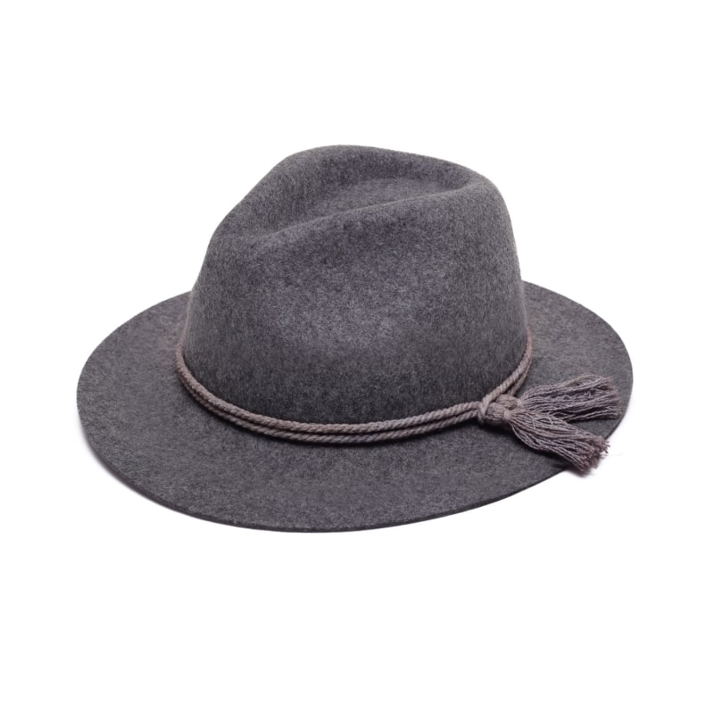 Thumbnail of Grey Fedora Hat With Cotton Tassels image