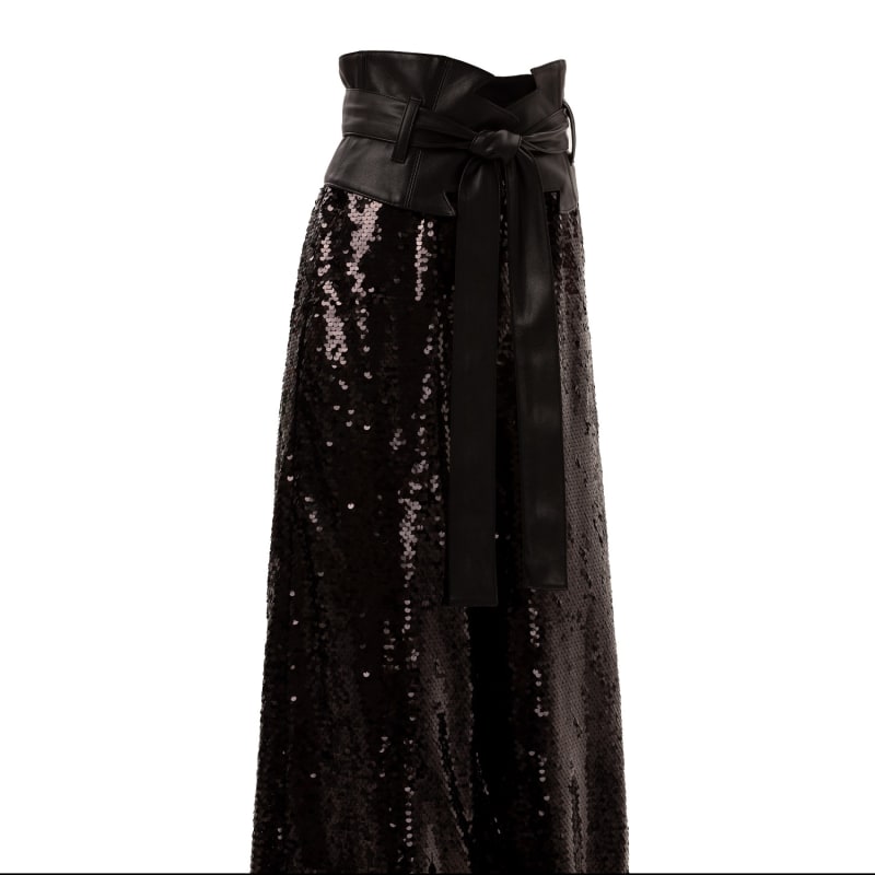 Thumbnail of Occasion Black Palazzo Sequin Trousers image