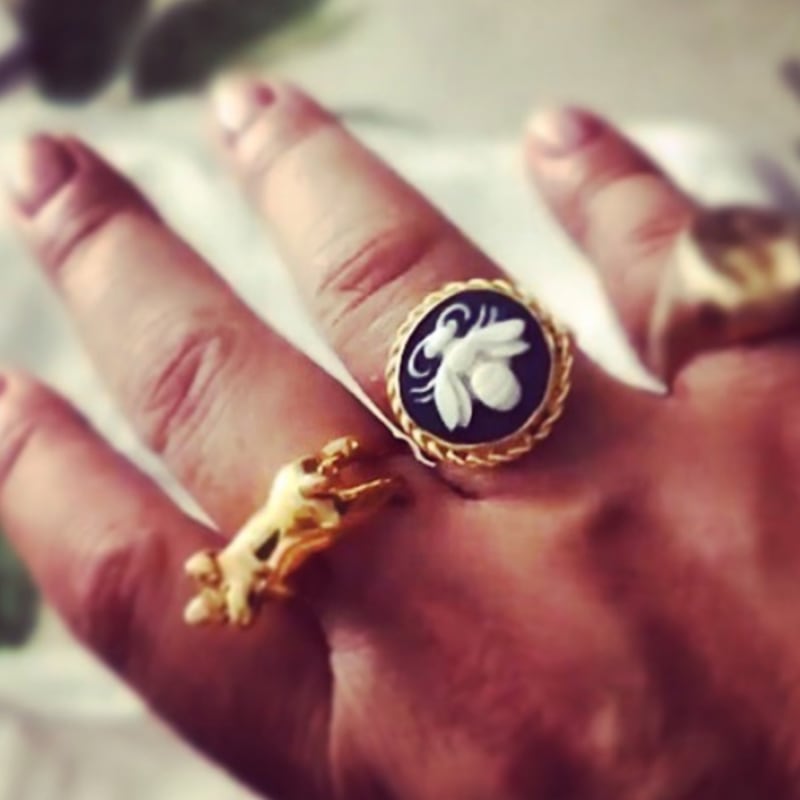 Thumbnail of Gold Vermeil Bee Cameo Ring image