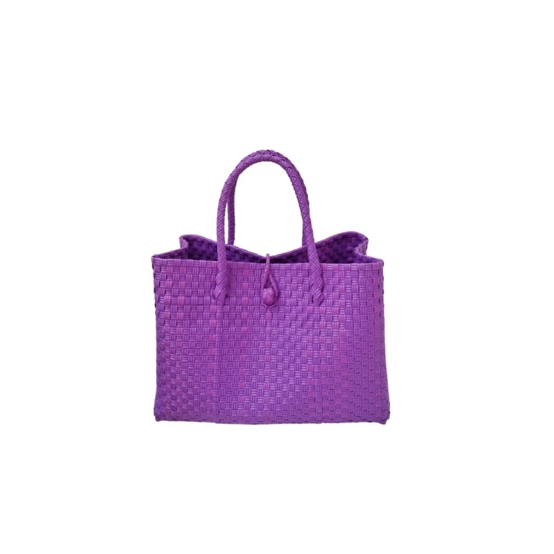 Thumbnail of Lola Recycled Plastic Woven Tote Large In Purple image