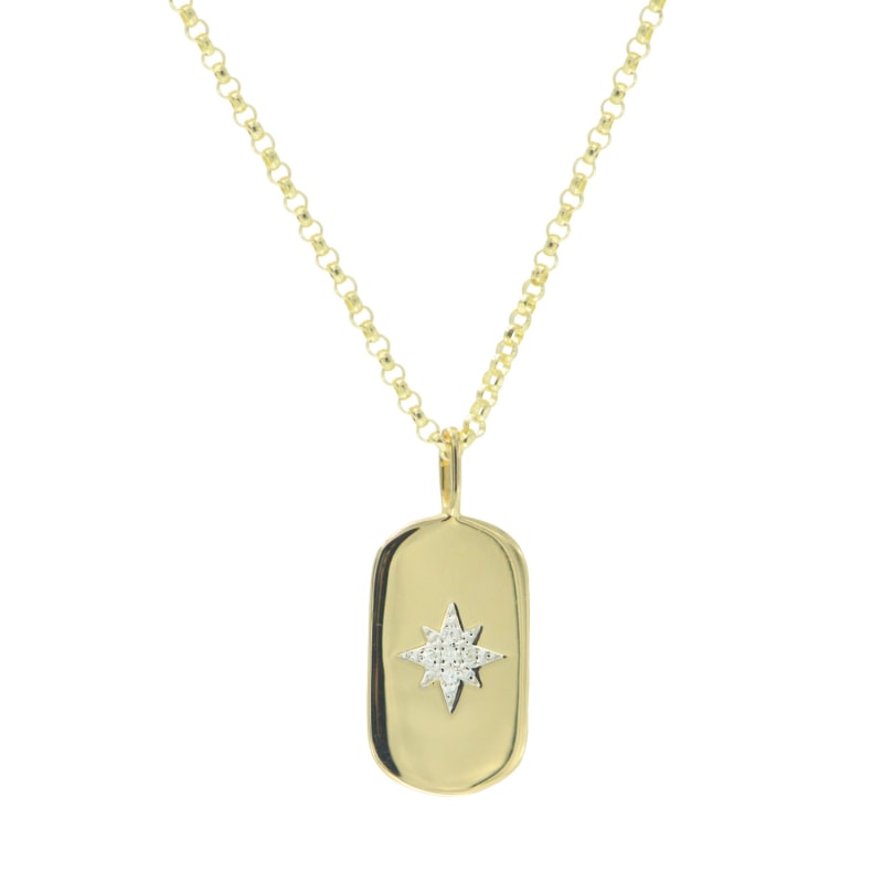 Thumbnail of Mini Star Dogtag Necklace With Diamonds image