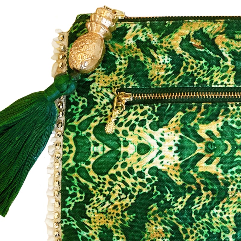 Thumbnail of Emerald Leopard Clutch Bag image