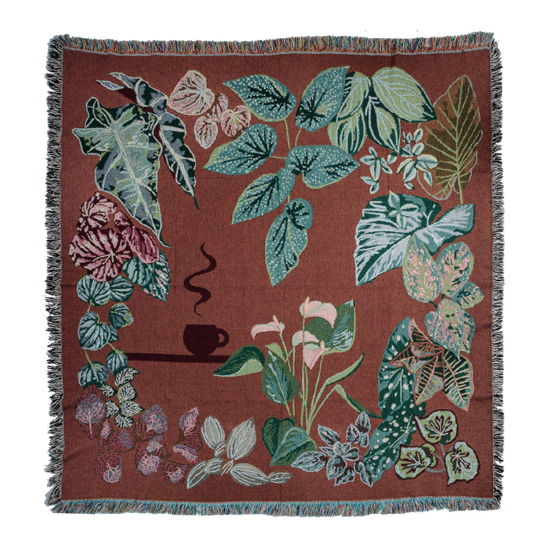 Thumbnail of Indoor Jungle 'Brew' Woven Cotton Blanket image