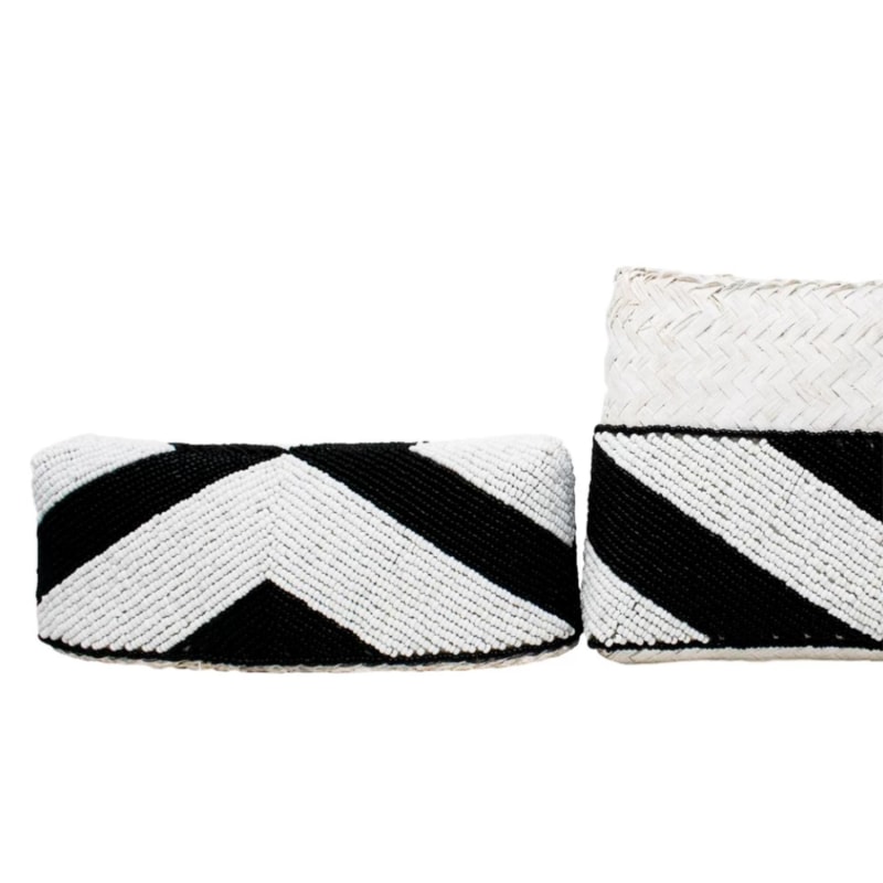 Thumbnail of Zoe Beaded Clutch - Black White image