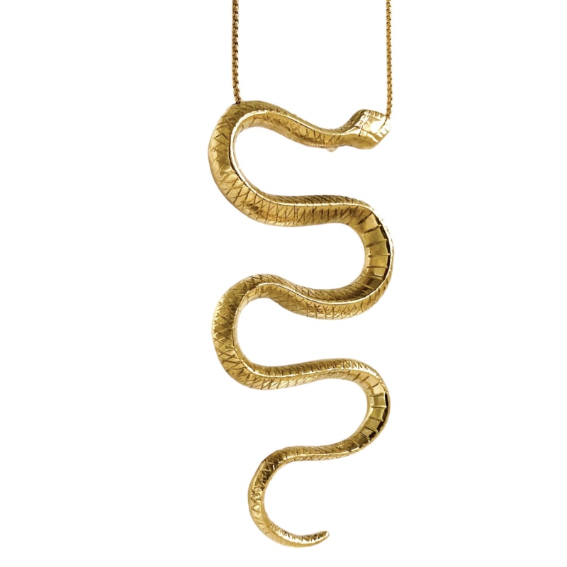 Thumbnail of Inca Snake Gold Pendant Necklace image