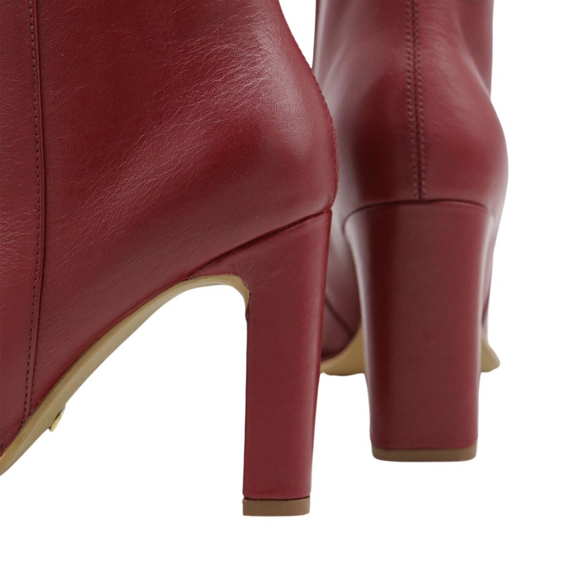 Thumbnail of Indigo Heeled Ankle Boots In Ruby Wine Leather image