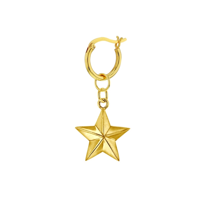 Thumbnail of Gold Plated Mini Star On Gold Hoop Single image