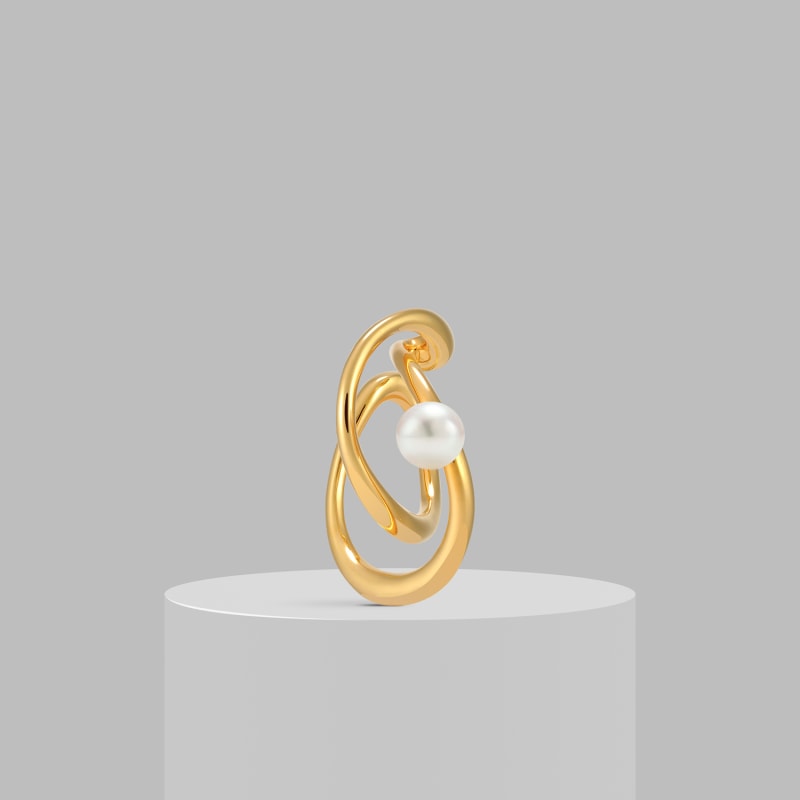 Thumbnail of Infinity Pearl Ear Cuff - Gold image