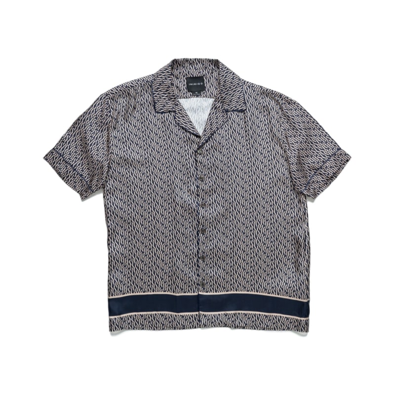 Inimigo Monogram Silk Blue Button Shirt, INIMIGO