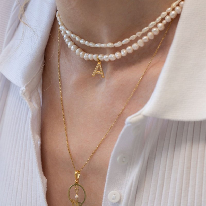 Personalized pearl necklace hot sale